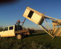 Darren setting up a new deer stand